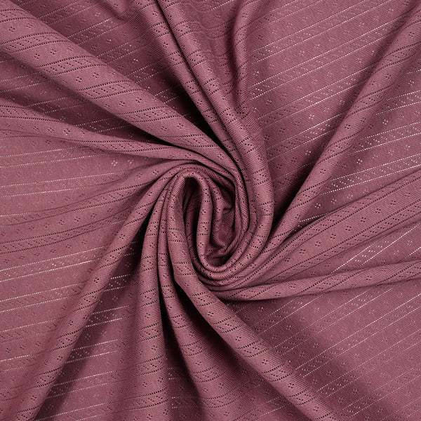Jersey pointelle 100% coton prune