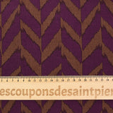 Viscose imprimée chevrons violet fond marron