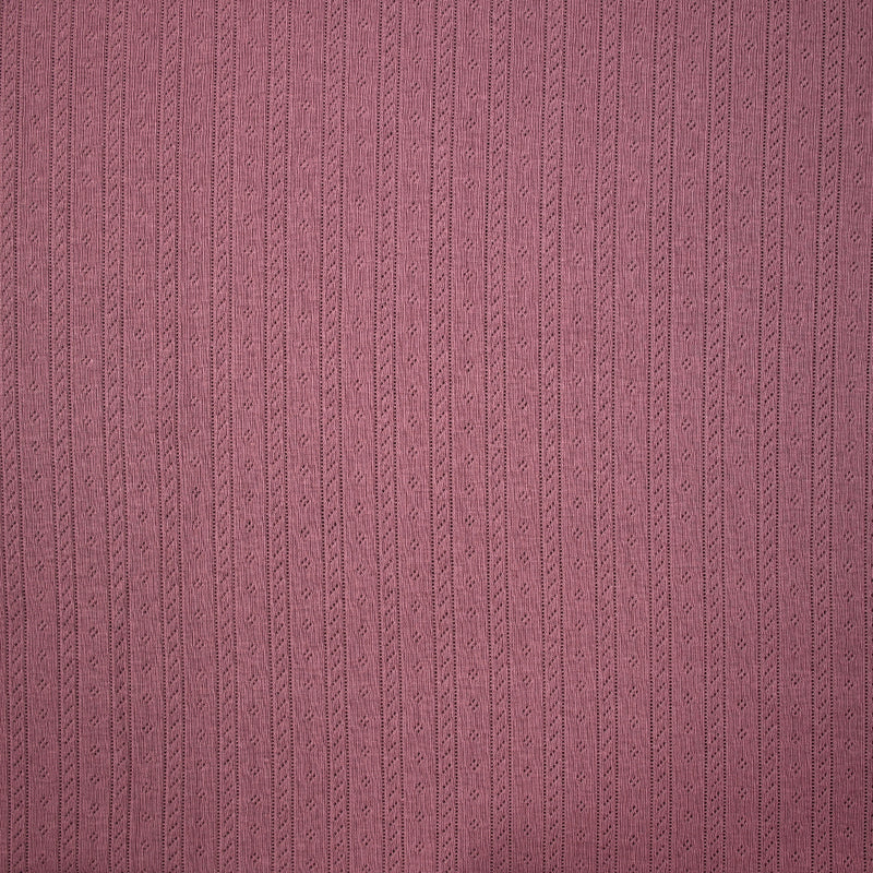 Jersey pointelle 100% coton prune