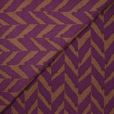 Viscose imprimée chevrons violet fond marron