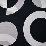 Viscose imprimée cercle gris fond noir