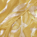Silk Mousseline Lys jacquard tisses gold and silver