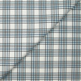 Bengaline polyviscose tartan bleu fond blanc