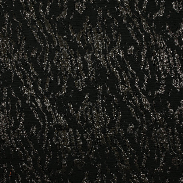 Brocart polycoton animal brillant fond noir