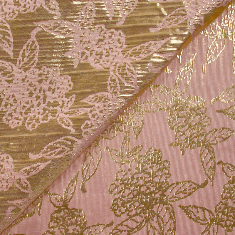Brocart lamé Constance doré et rose