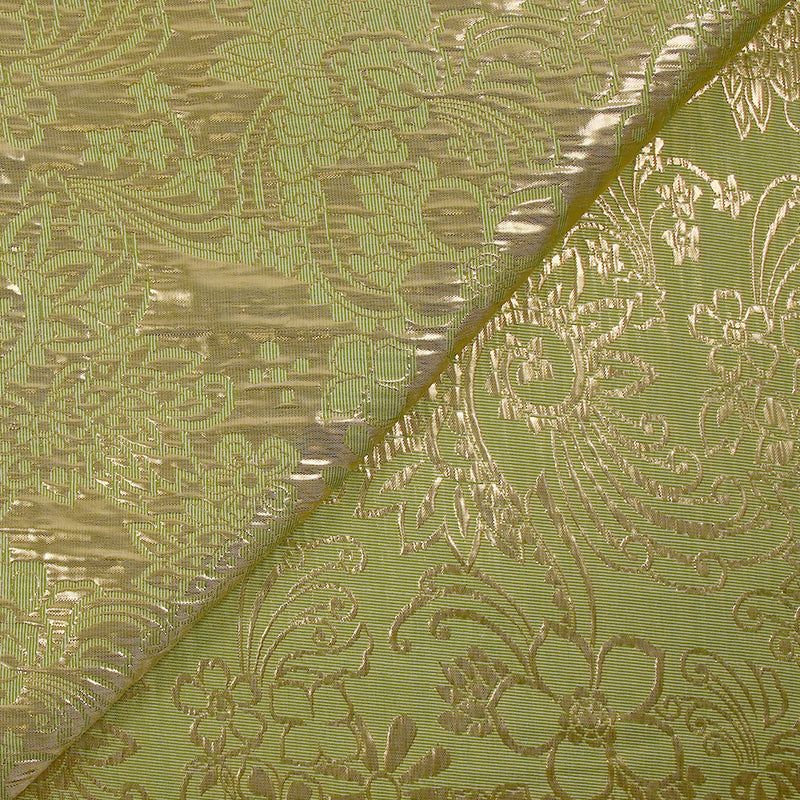 Brocart lamé Faustine doré et vert