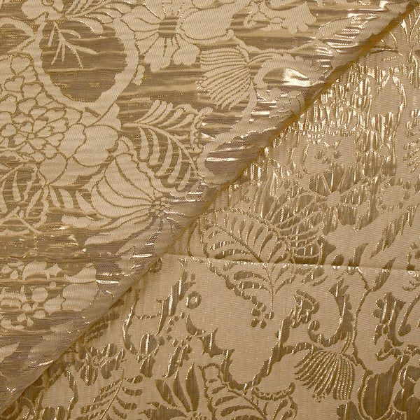Brocart lamé Pénélope doré et beige