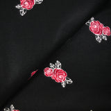Caban polyester rose rouge feutré fond noir