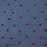 Chambray de coton brodé coccinelle