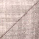 Coton à carreaux froissé rose et taupe fond blanc