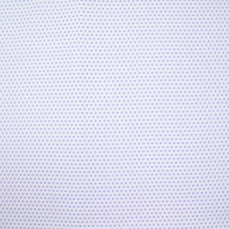 Coton chemise mini géométrique bleu clair fond blanc