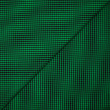 Coton chemise tissé teint Paul carreaux noirs fond vert