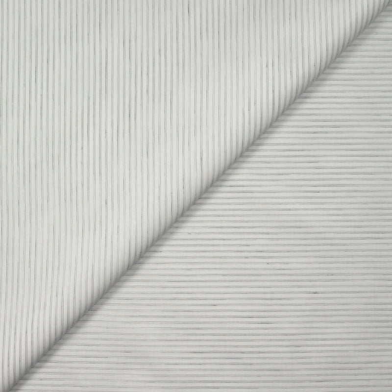 Coton chemise tissé-teint rayé gris fond blanc