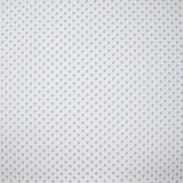 Coton chemise tourbillon bleu ciel fond blanc