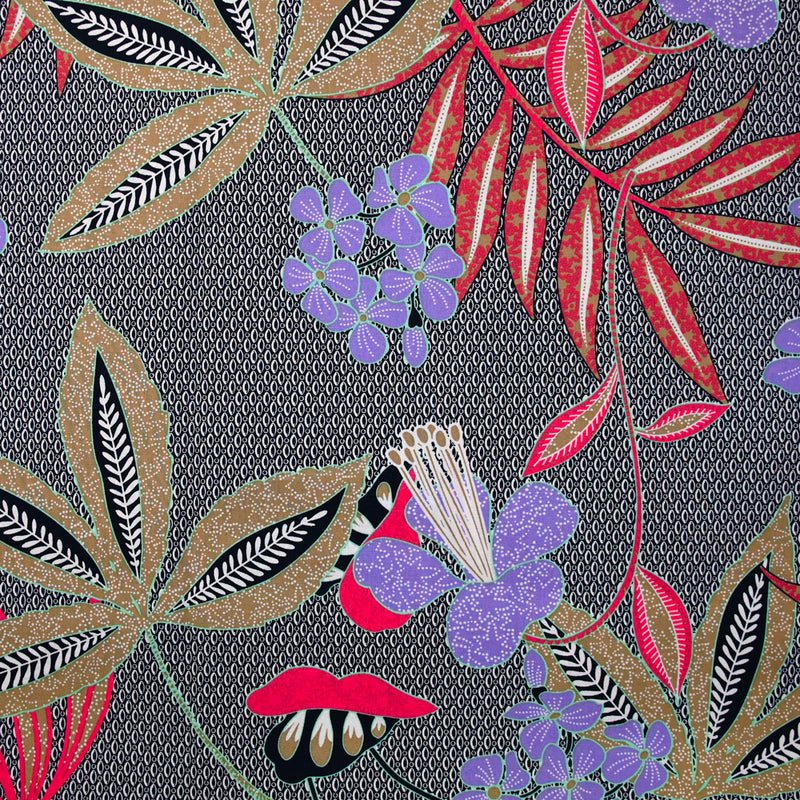 Coton élasthanne Ankara violet et rose