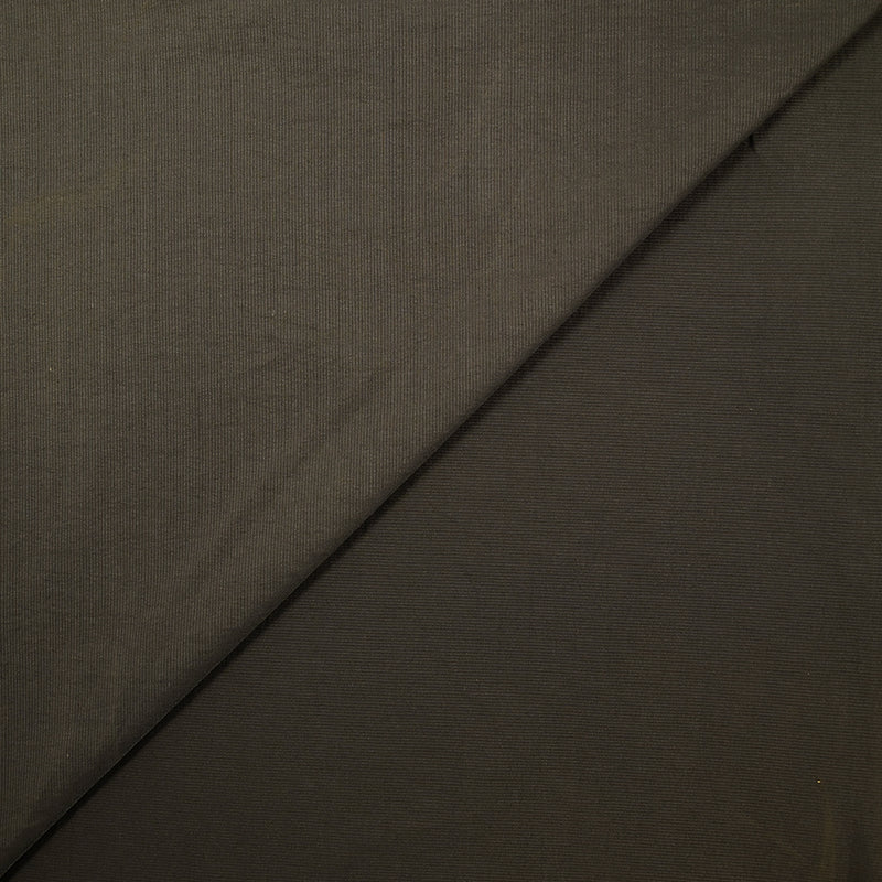 Coton élasthanne mini rayure rouge fond vert gris