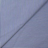 Coton élasthanne rayé 1 mm blanc fond bleu roi