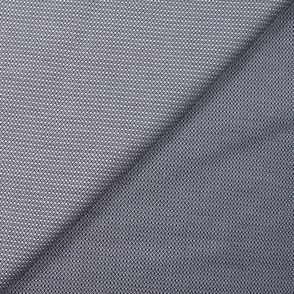 Coton fantaisie en jacquard bleu nuit et blanc