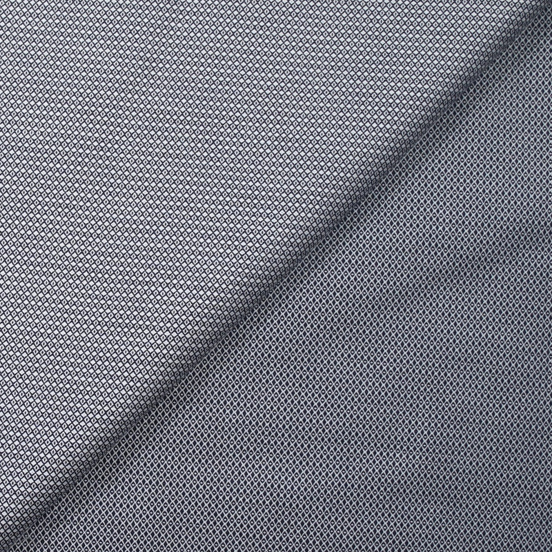 Coton fantaisie en jacquard bleu nuit et blanc