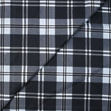 Coton imprimé carreaux bleu clair fond gris anthracite