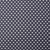 Coton imprimé coeur 5mm gris moyen