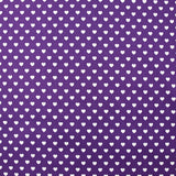 Coton imprimé coeur 5mm violet