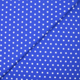 Coton imprimé étoiles fond bleu roi