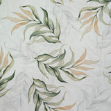 Coton imprimé feuille de bambou fond blanc