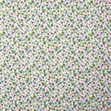 Coton imprimé fleurs de Chantale vert et rose