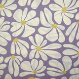 Coton imprimé flower rétro fond lilas