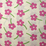 Coton imprimé les fleurs de Rose fond écru