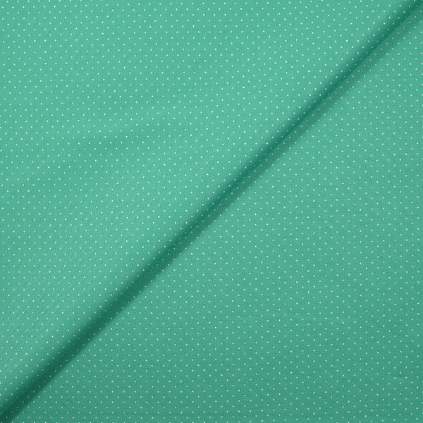 Coton imprimé mini pois fond turquoise