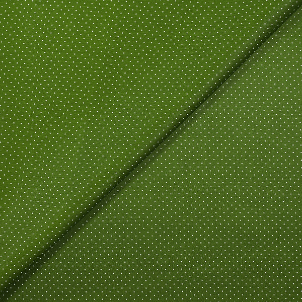 Coton imprimé mini pois fond vert militaire