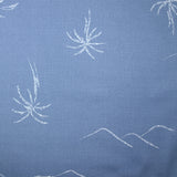 Coton imprimé palmier fond bleu lavande