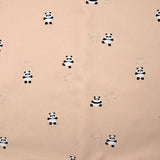 Coton imprimé panda fond sable rosé
