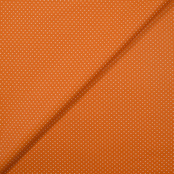 Coton imprimé petits pois 1mm fond mandarine