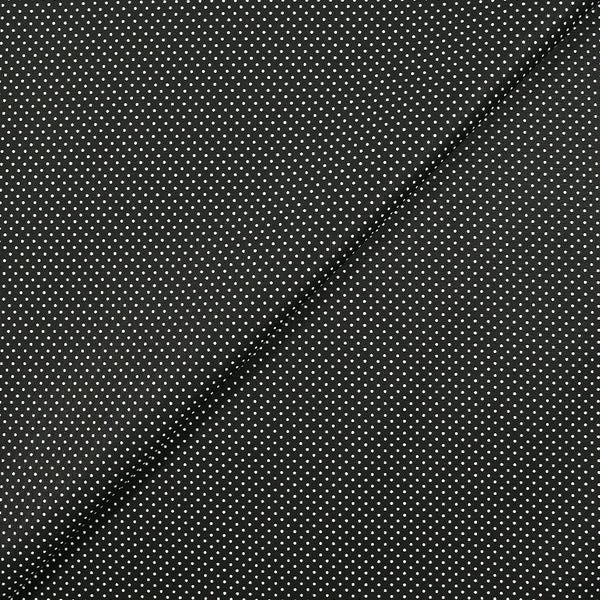 Coton imprimé pois 1mm fond noir