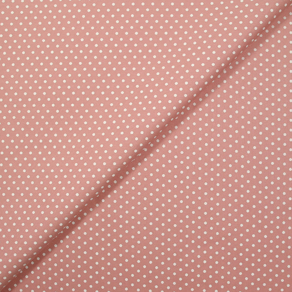 Coton imprimé pois 2mm fond rose clair