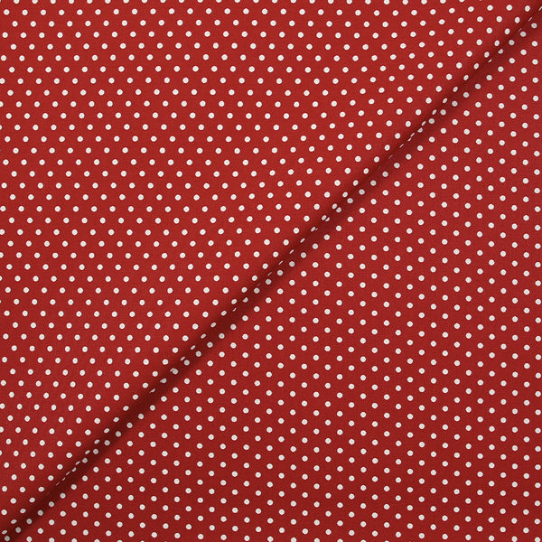 Coton imprimé pois 2mm fond rouge