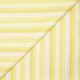 Coton imprimé rayé jaune ensoleillé fond blanc