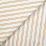 Coton imprimé rayure beige et blanc