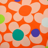 Coton imprimé seventies fond orange