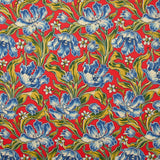 Coton liberty ® Archive Tulip fond rouge au mètre
