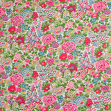 Coton liberty ® Elysian day fuchsia et vert au mètre