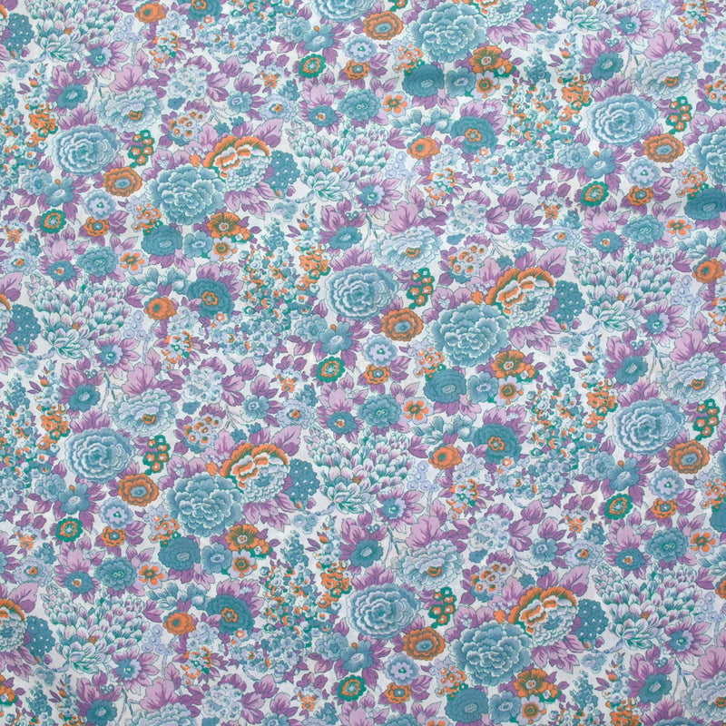 Coton liberty ® Elysian day violet et orange au mètre