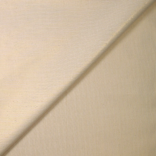 Coton rayé 1,5 mm Lurex doré fond blanc cassé
