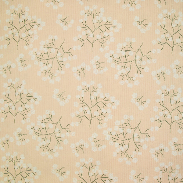 Coton rayé imprimé muguet fond bisque