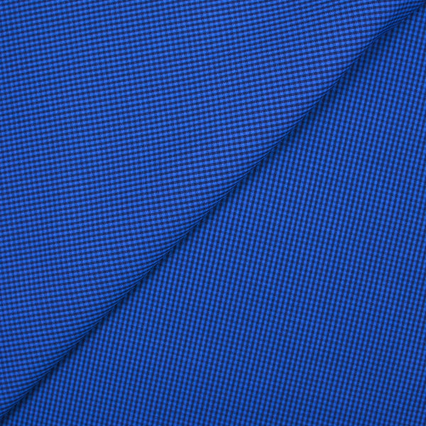 Coton tissé-teint à carreaux bleu