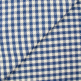 Coton tissé-teint à carreaux bleu et écru