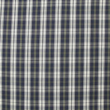 Coton tissé teint à carreaux bleu marine